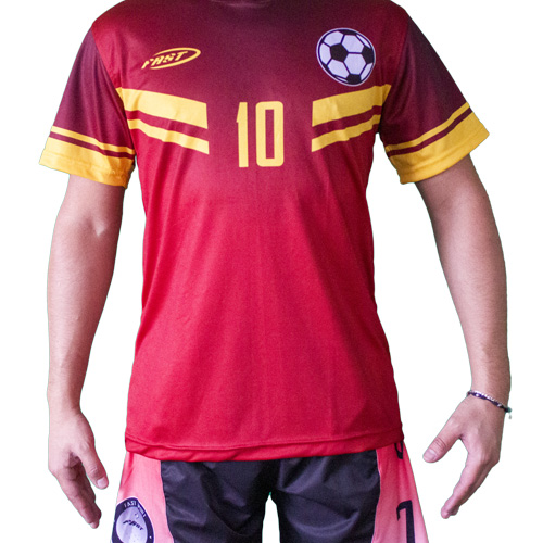 Camiseta de futbol roja y amarilla best sale